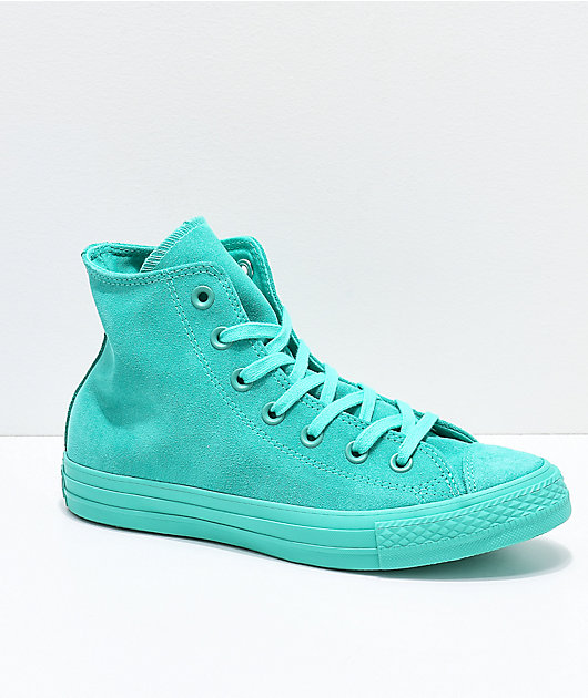 Converse CTAS Hi zapatos de ante verde azulado | Zumiez