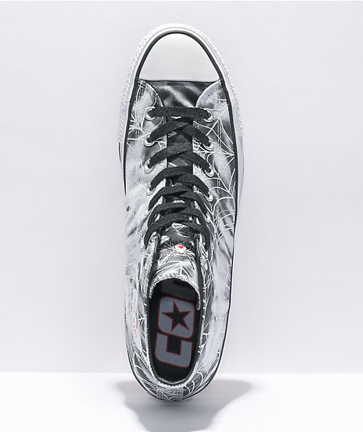 Converse CTAS Pro Black & White Spider Tie Dye High Top Shoes