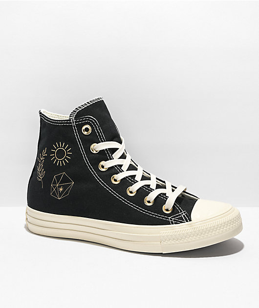 Gold converse high sales tops