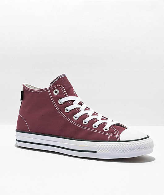 Burgundy converse high tops deals