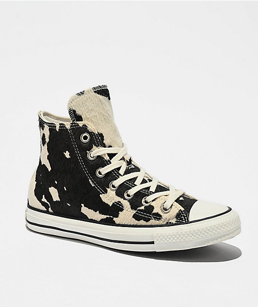 Converse Chuck Taylor All Star Cow Print Black & White High Top Shoes |  Zumiez