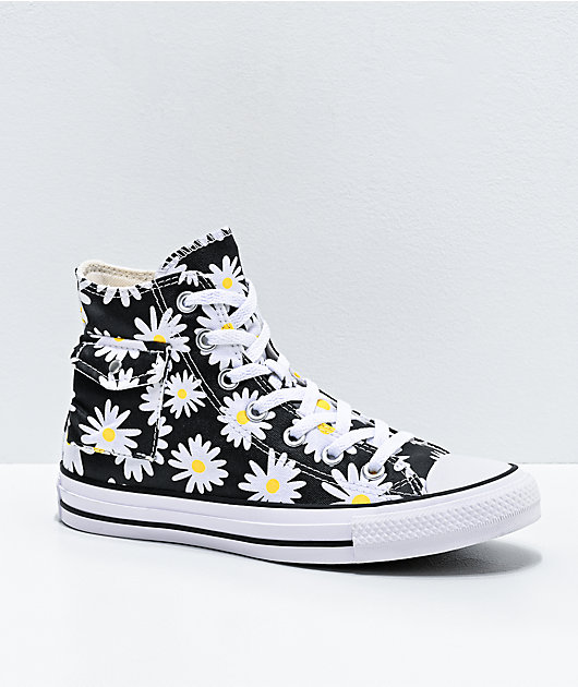 black and white high top converse