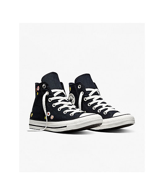 Converse Chuck Taylor All Star Flower Power Black High Top Shoes