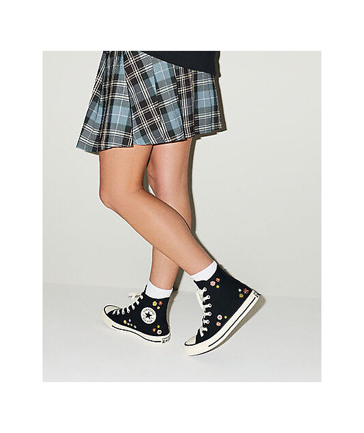 Converse Chuck Taylor All Star Flower Power Black High Top Shoes