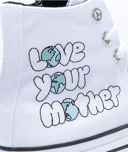 Converse Chuck Taylor All Star Hi Love Your Mother White Shoes