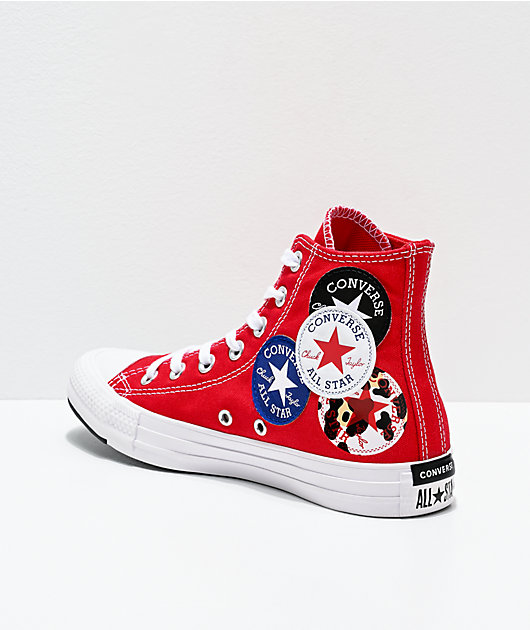 Converse Chuck Taylor All Star Hi Multi Logo zapatos rojos | Zumiez