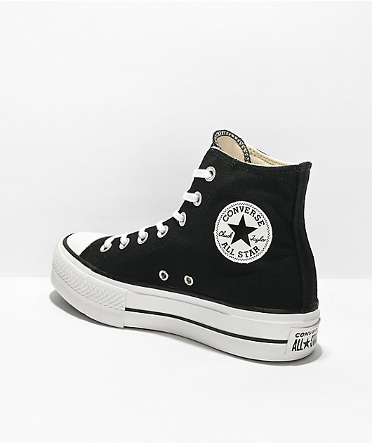 Converse Chuck Taylor All Star Black & White High Top Platform Shoes