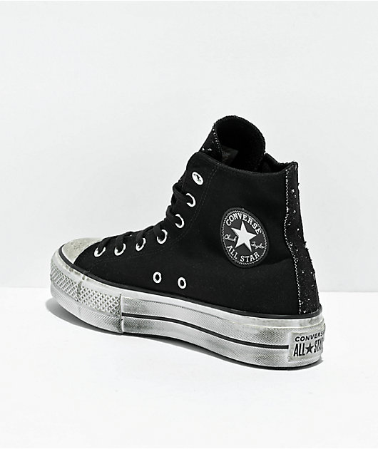 Black and silver converse sale