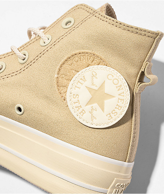 Converse Chuck Taylor All Star Lift Oat Milk High Top Platform Shoes