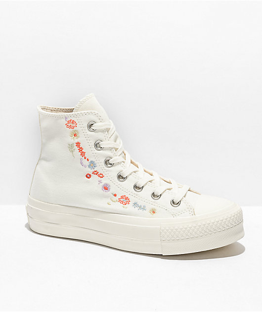 Chuck Taylor All Lift Things Grow Egret Platform Shoes