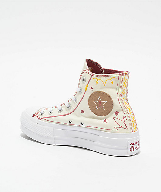 Yellow embroidered converse on sale
