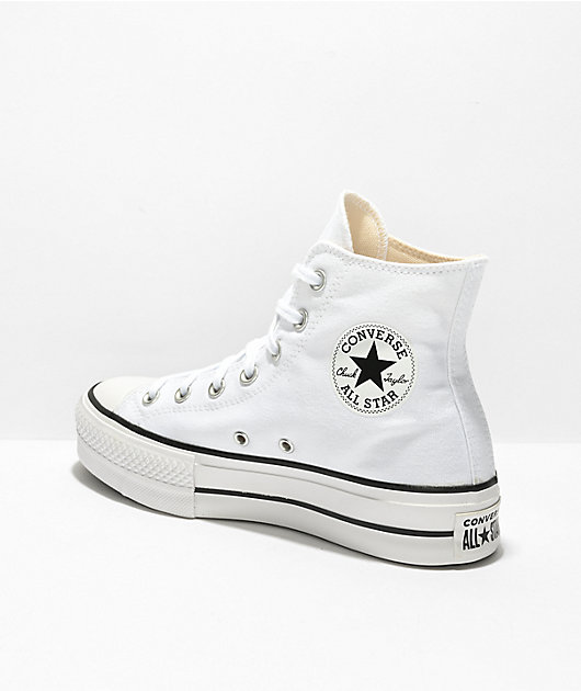 overførsel melodi sandsynligt Converse Chuck Taylor All Star Lift White & Black High Top Platform Shoes