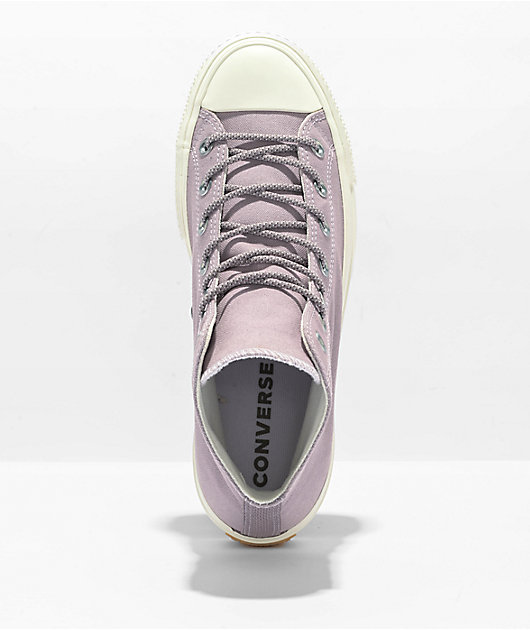 Converse Chuck Taylor All Star Lift zapatos caña alta y plataforma en lila brillante
