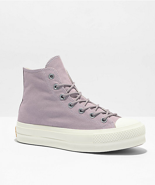 Converse Chuck All Lift zapatos de caña alta y plataforma en lila brillante
