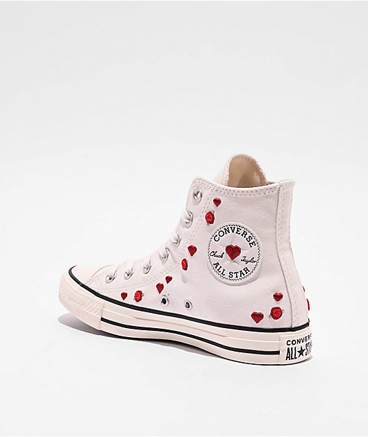 Converse Chuck Taylor All Star Love Me White Red High Top Shoes Zumiez