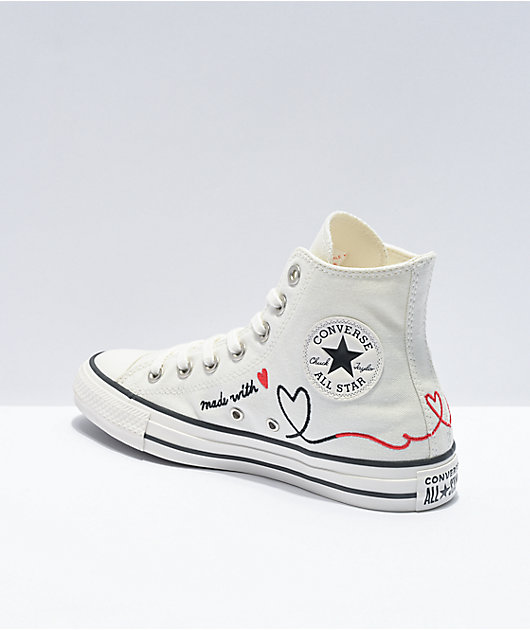 white high top converse sneakers
