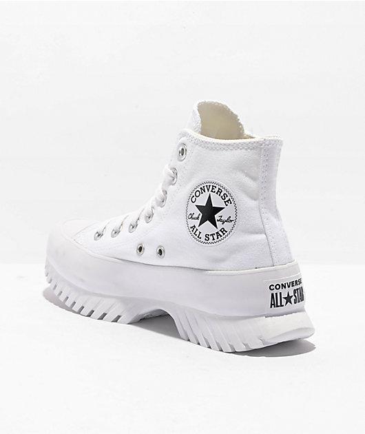 Chuck Taylor All Star Leather Sneaker Boots In White Little Burgundy | wholesaledoorparts.com