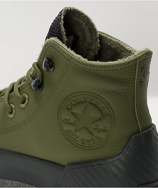 Refrein Hond De onze Converse Chuck Taylor All Star Lugged Winter 2.0 Olive & Black High Top  Shoes