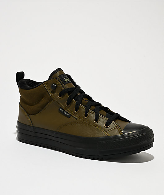靴 CONVERSE ALL STAR OLIVE GREEN black Converse Chuck Taylor All Star Malden Mid Surplus Olive & Black