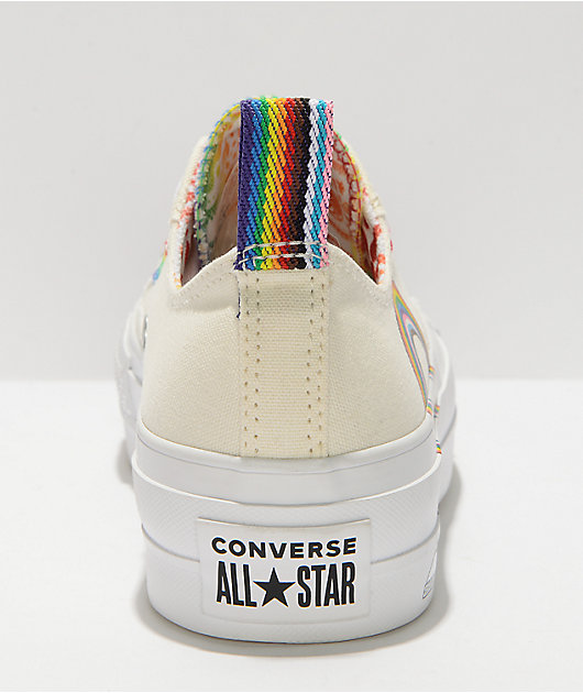 Converse Chuck Taylor All Star Pride Cream, Zapatos de plataforma roja y naranja