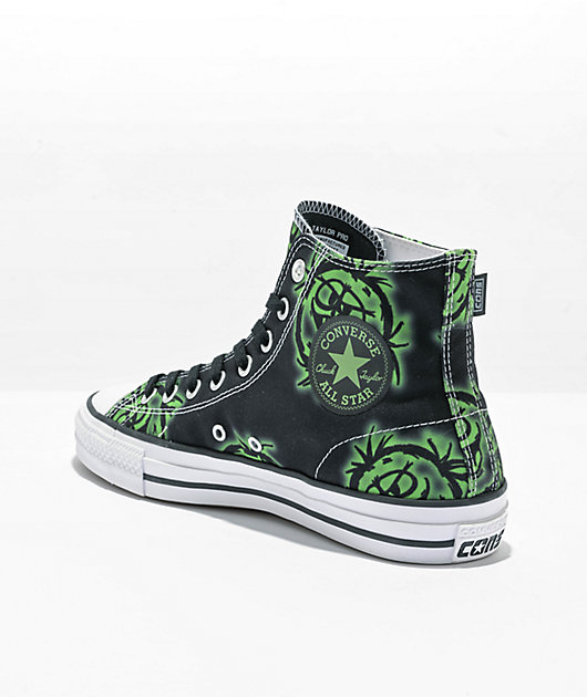 Converse Chuck Taylor All Star Pro 2000s Black  Green High Top Skate Shoes