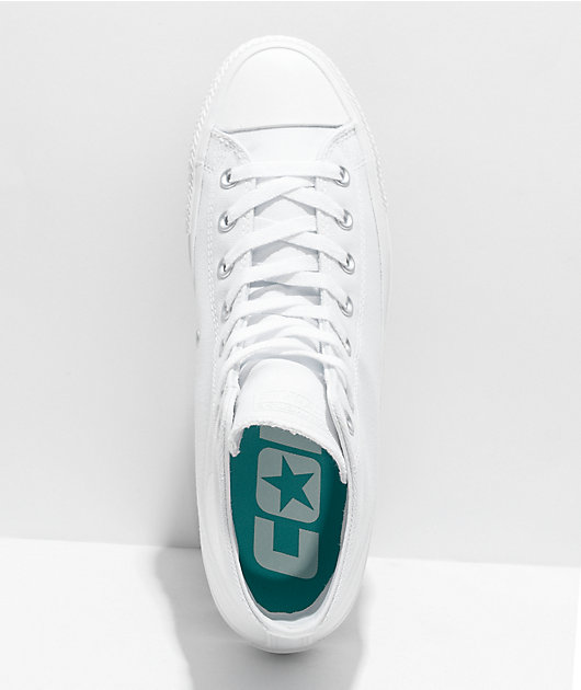 Converse Chuck Taylor All Star Pro All White High Top Skate Shoes
