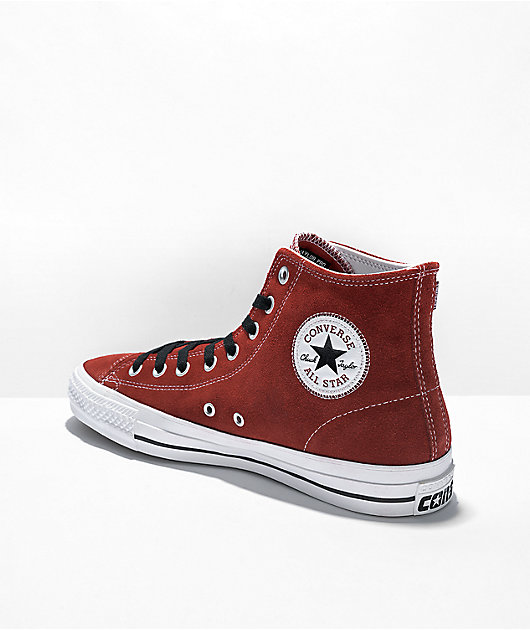 Converse Chuck Taylor All Star Pro Dark Terracotta & White Suede High Top  Skate Shoes