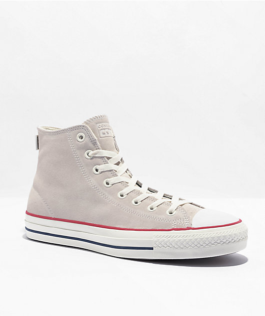 Converse Chuck All Star Pro Egret Suede High Top Skate Shoes