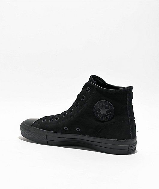 Converse Chuck Taylor All Star Pro Hi Black Suede Skate Shoes