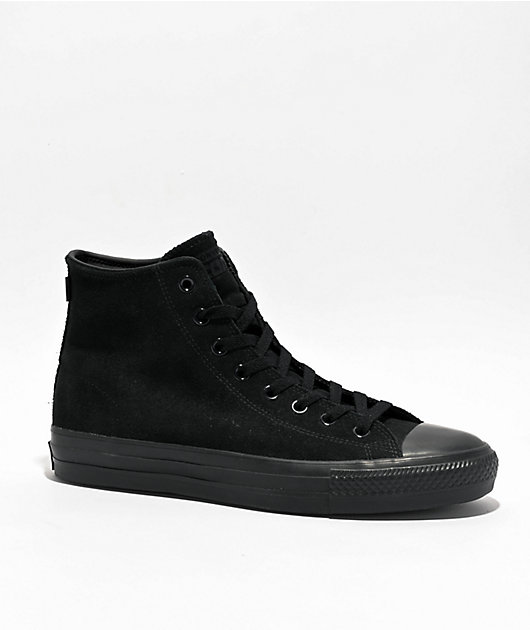 Converse Chuck Taylor All Star Pro Hi Black Suede Skate Shoes