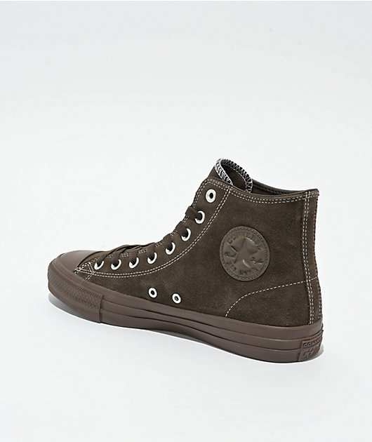 Converse Chuck Taylor All Star Pro Hi Fresh Brew Brown Suede Skate Shoes Zumiez