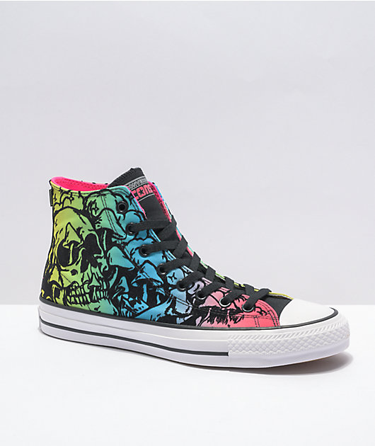 Black and pink high top outlet converse