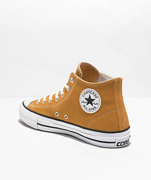 Converse Chuck Taylor Suede Zumiez Gold Sunflower Mid | Pro Star Skate Shoes All