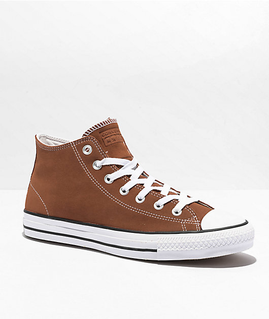 Brown suede converse high tops hotsell