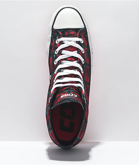 Converse Chuck Taylor All Star Pro Much Love Black & Red High Top Skate Shoes