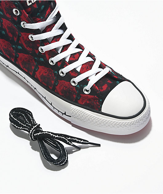 Converse Chuck Taylor All Star Pro Much Love Black & Red High Top Skate  Shoes