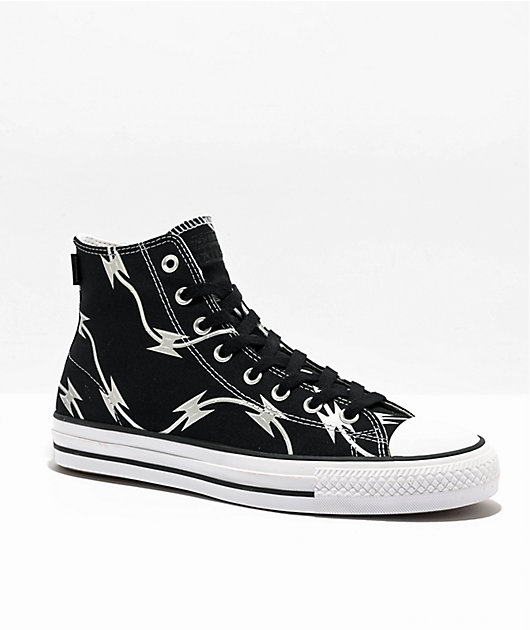 Converse Chuck Taylor All Star Pro Razor Wire Black Silver High Top Skate Shoes