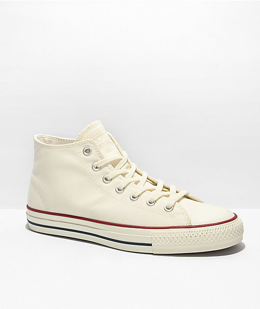 Converse Chuck Taylor All Star Pro White Mid Top Skate Shoes Zumiez