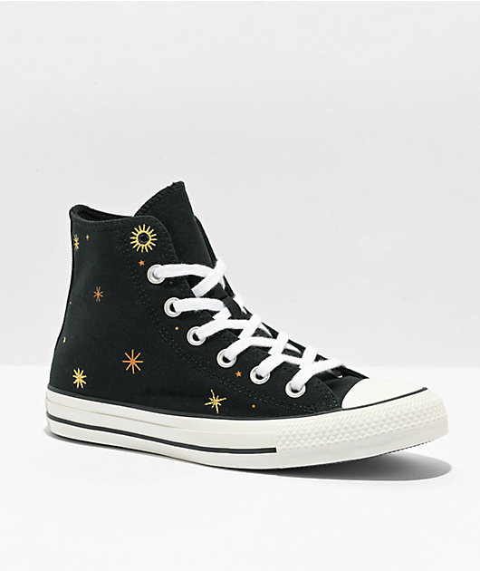 Converse Chuck Taylor All Star Timeless Black Embroidery High Top Shoes