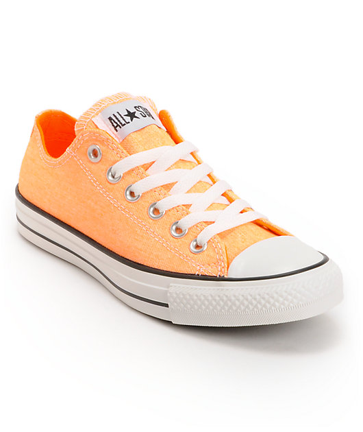 neon orange converse low tops
