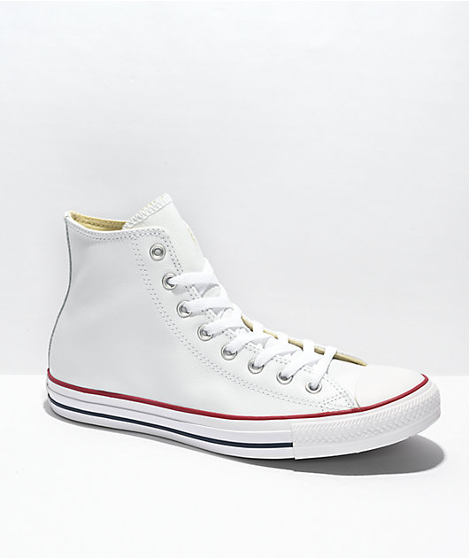 Converse Taylor All Star White Leather High Top Shoes