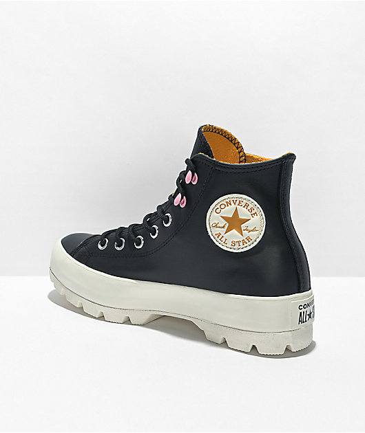 Tolk Behandle hvid Converse Chuck Taylor All Star Winter Lugged Black High Top Shoes