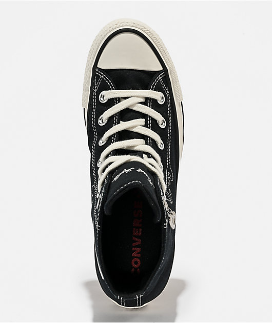 Converse Chucks In Love Chuck Taylor All Star Black & Egret High Top Shoes
