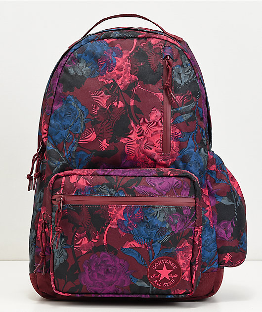 converse floral print backpack