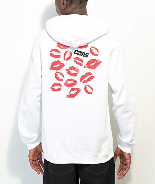 Converse Lips Fleece White Hoodie Zumiez