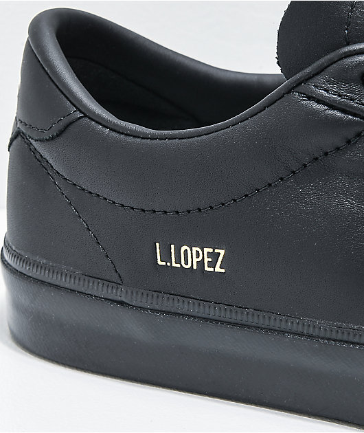 black leather skate shoes