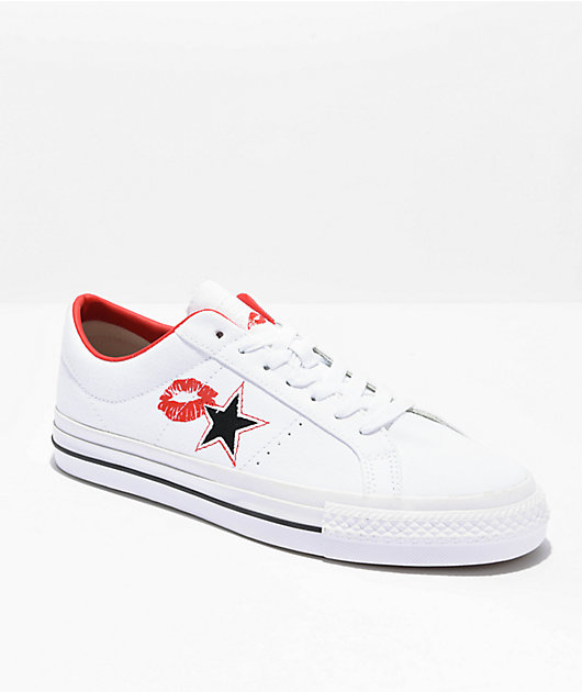 tæppe Symposium Windswept Converse One Star Lips Pro White Skate Shoes
