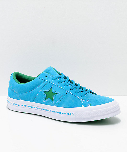 Converse One Star Pinstripe Hawaiian Ocean, Jolly Green \u0026 White Skate Shoes  | Zumiez