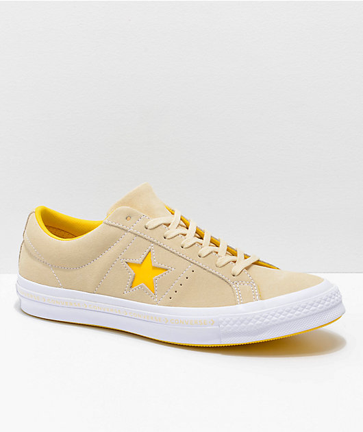 Converse One Star Pinstripe Vanilla, Solar Power \u0026 White Skate Shoes |  Zumiez
