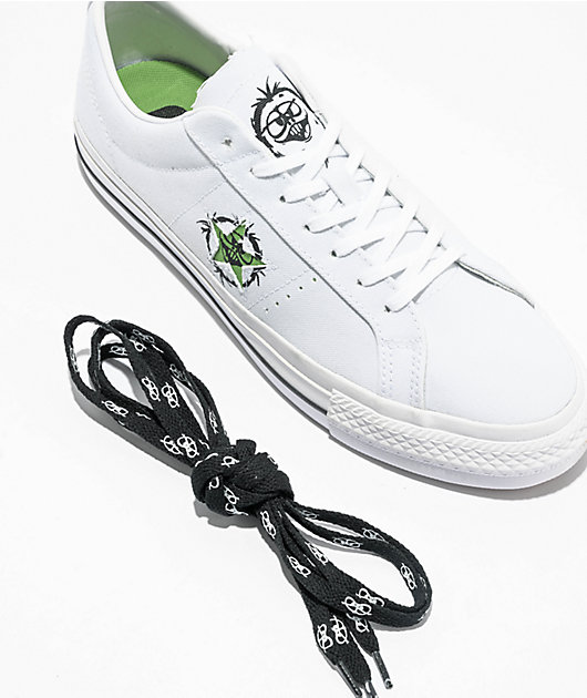 Alperne Røg ledelse Converse One Star Pro 2000s White & Green Skate Shoes | Zumiez